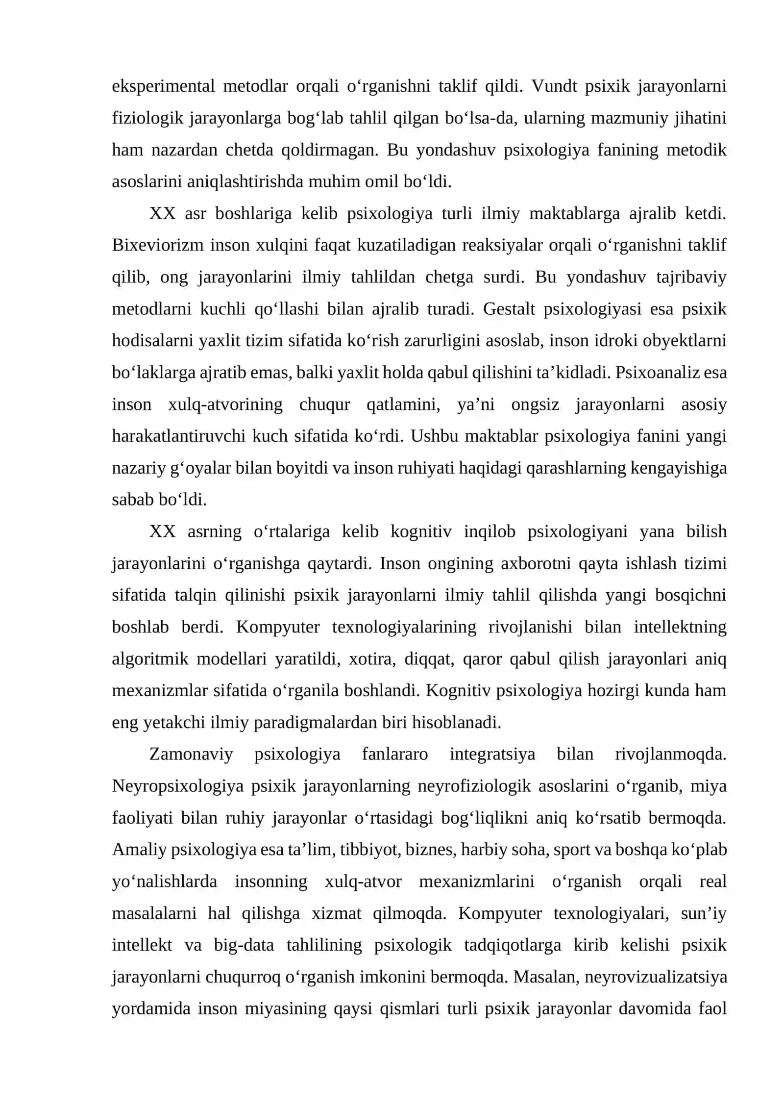 Umumiy psixologiyaning predmeti vazifalari.Rivojlanish tarixi 4