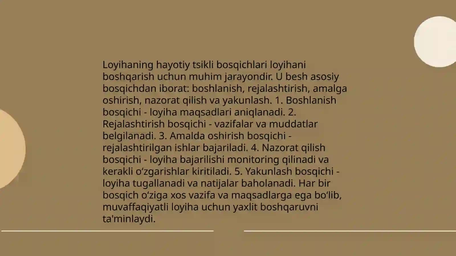 Loyixalashni tashkil etish o'rganish 4