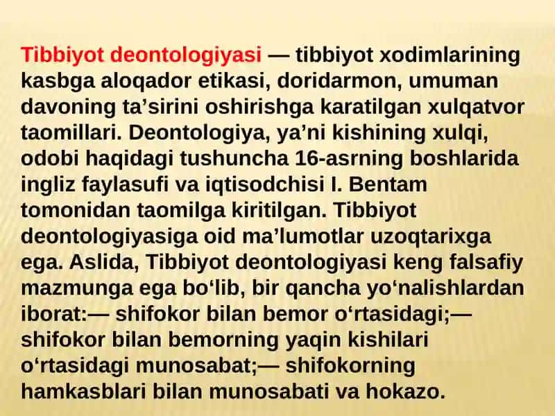 Deontologiya. Sog`lom turmush tarzi 4