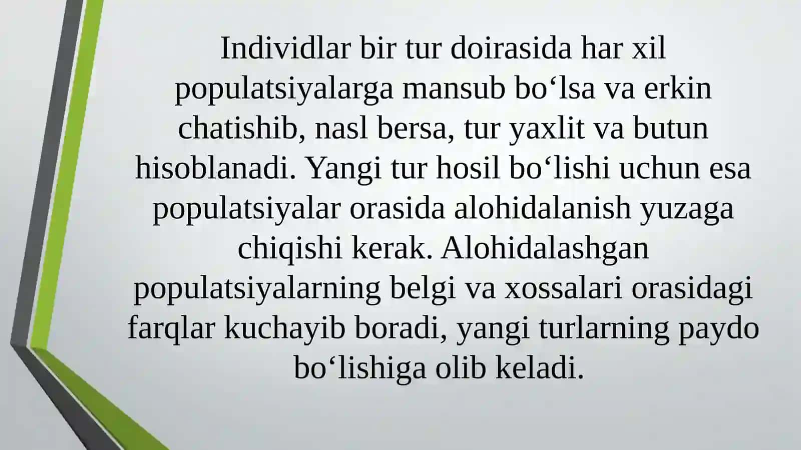 Turlarning paydo bo`lishi 4