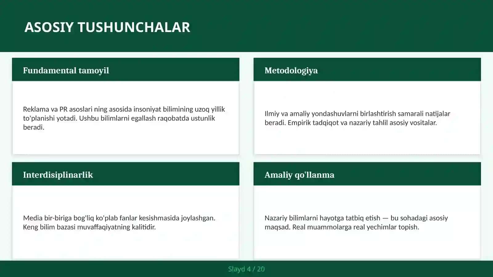 REKLAMA VA PR ASOSLARI 4