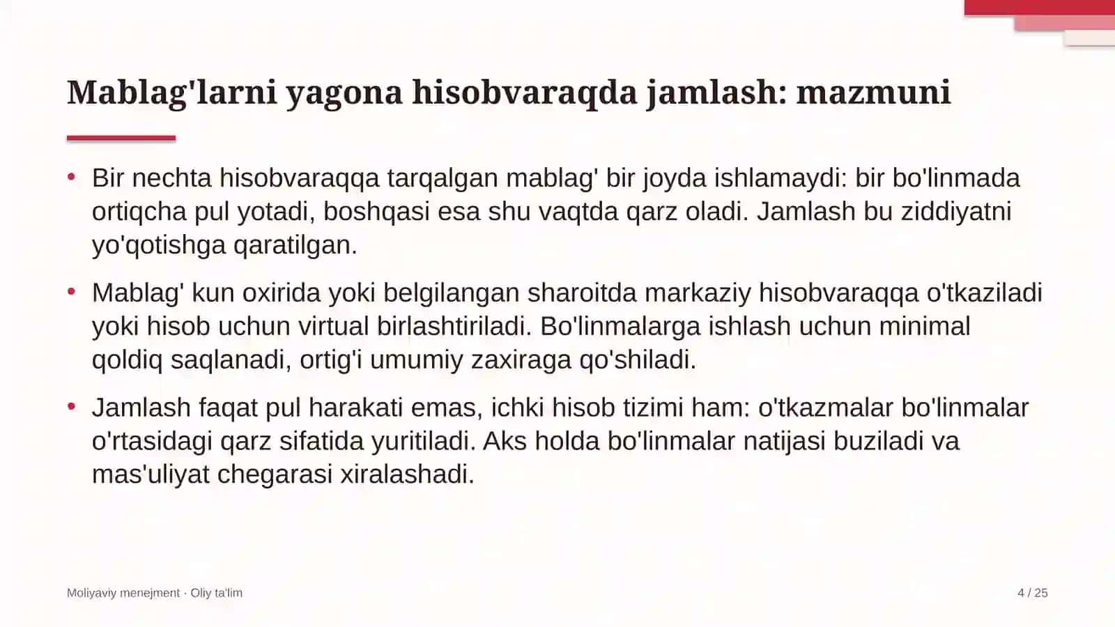 Etnoturizmda pul mablag'larini yagona hisobvaraqda jamlash 4