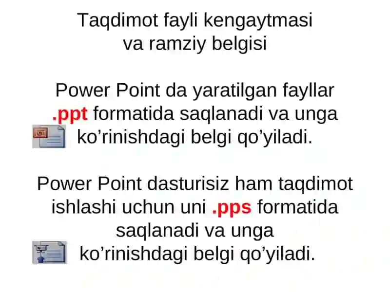 Microsoft Power Point (тақдимот яратиш дастури) 4