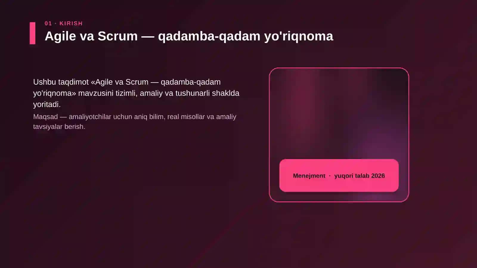 Agile va Scrum - qadamba-qadam yo'riqnoma 4