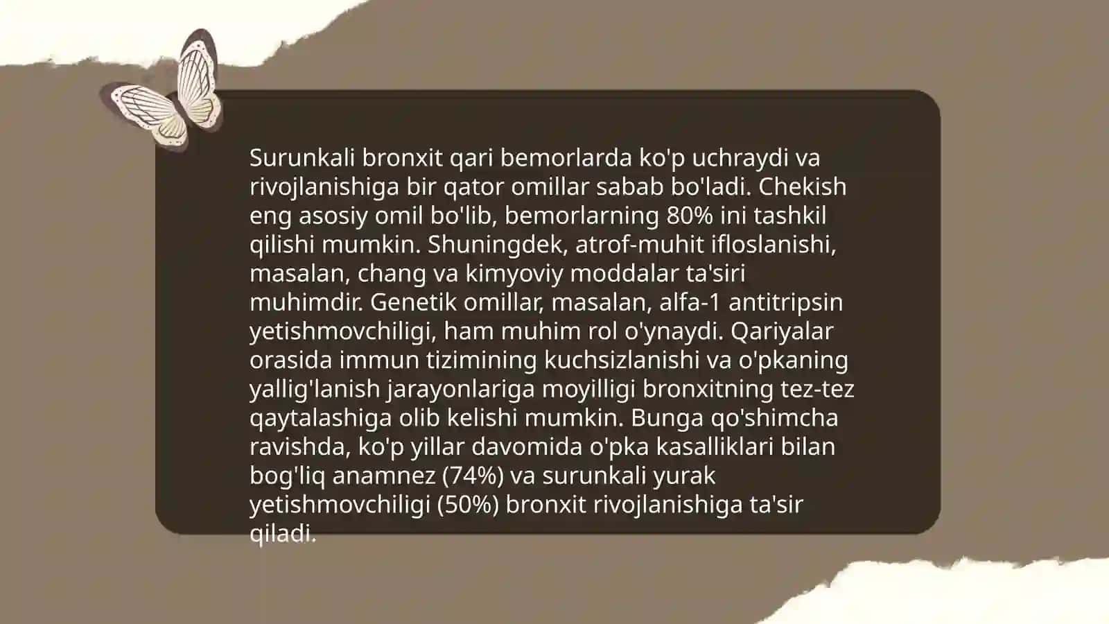 Keksa va qari yoshdagi bemorlarda o'tkir va surunkali bronxit kasalliklarini o'ziga xos kechishi 4