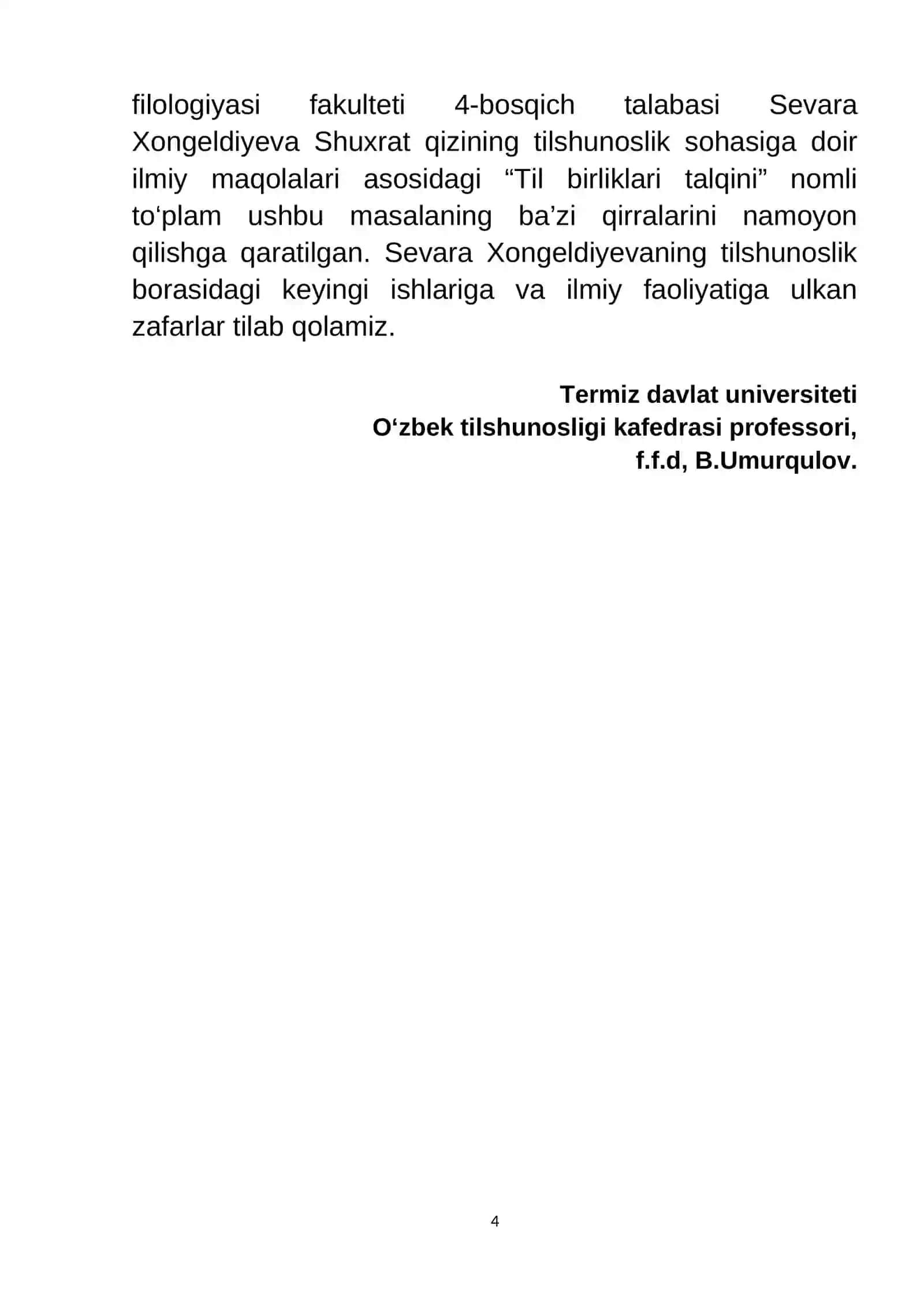 Til birliklari talqini 4