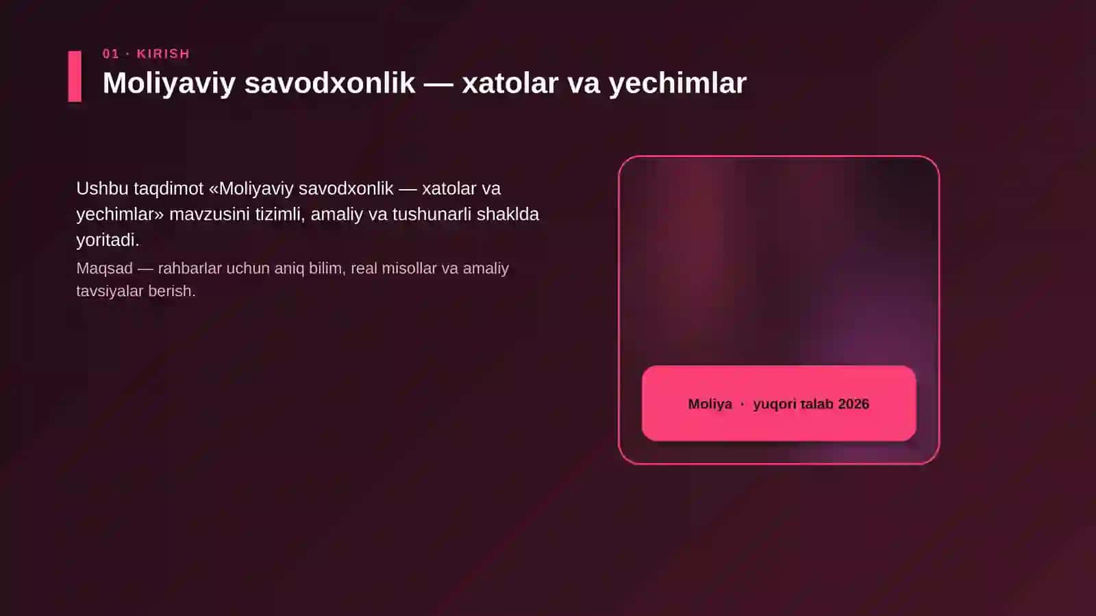 Moliyaviy savodxonlik — xatolar va yechimlar 4