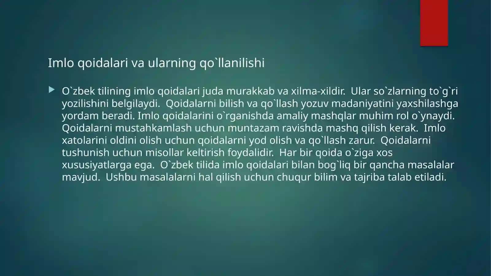 Òzbek tilining imlo luĝati ustida ishlash 4