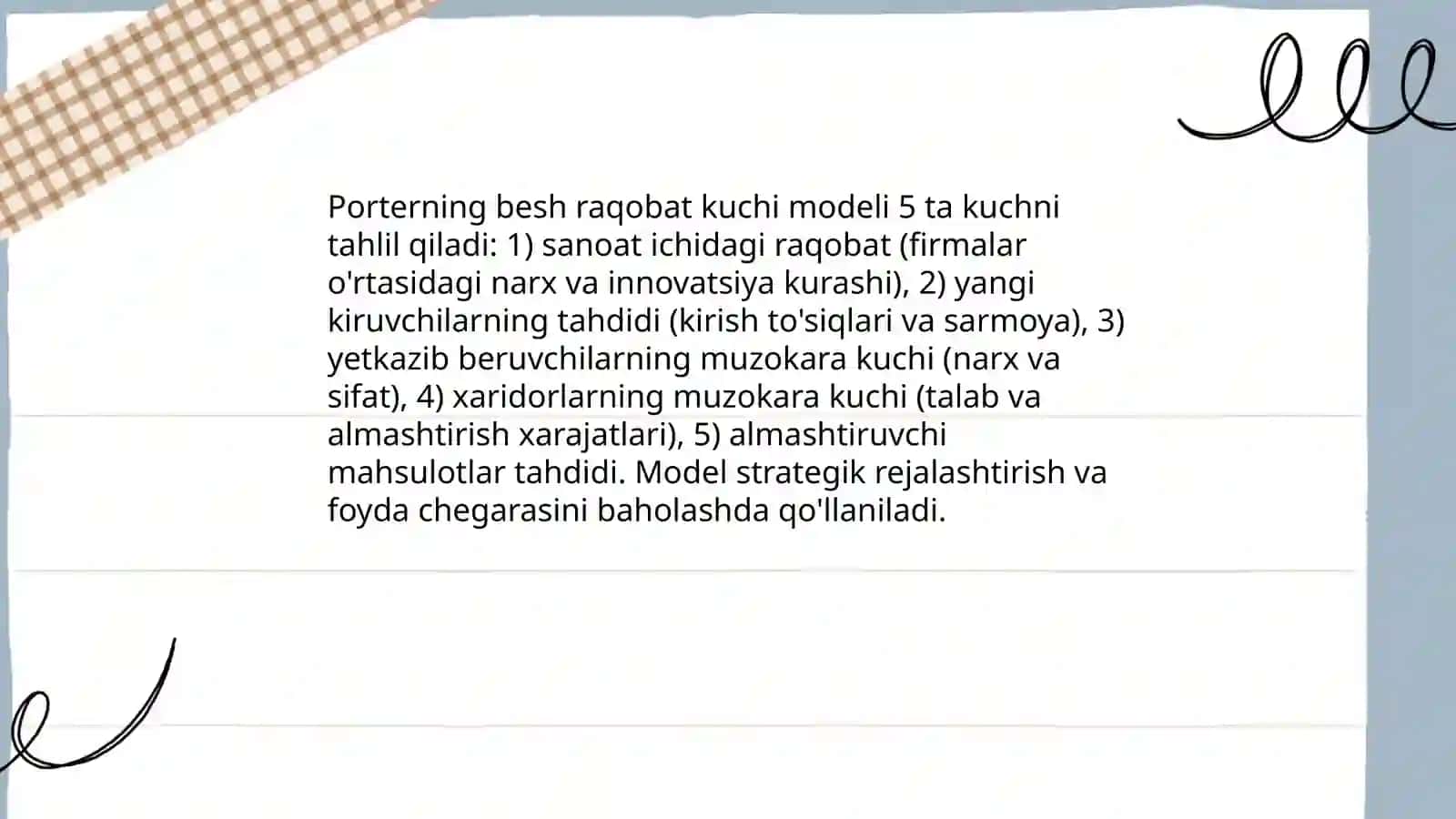 Raqobat kuchlari nazariyasi 4
