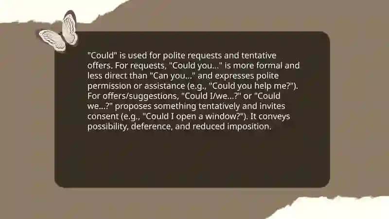 Modal verb request suggestion offers 4