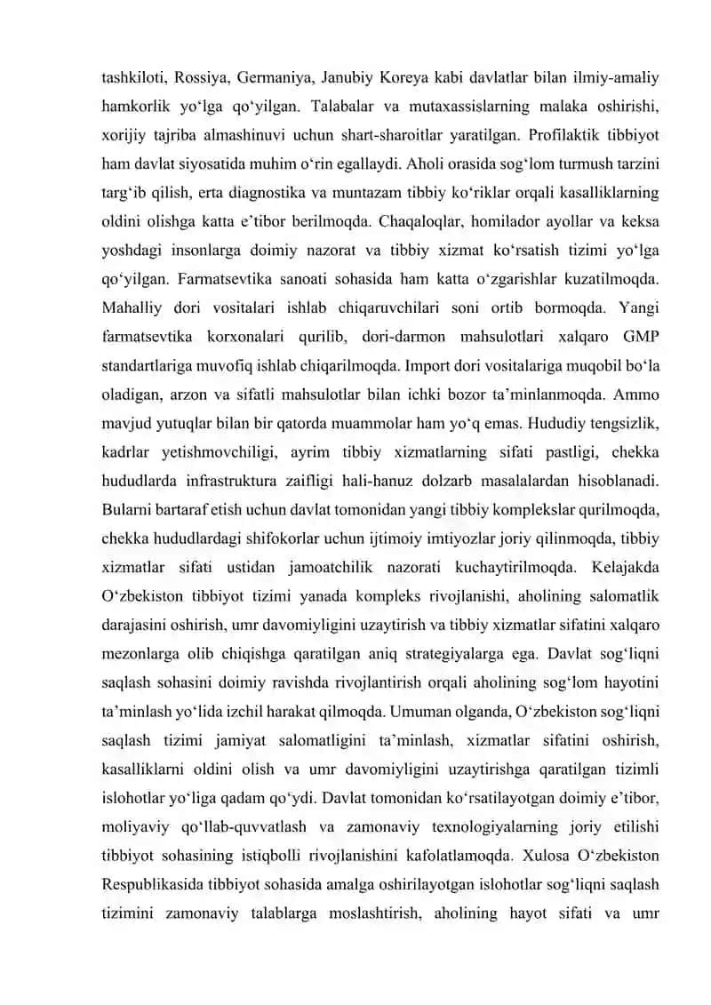 OʻZBEKISTON RESPUBLIKASIDA TIBBIYOT 4