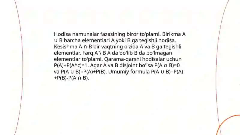 Ehtimollar nazaryasi elementlari. Kambinatoriya elementlari 4