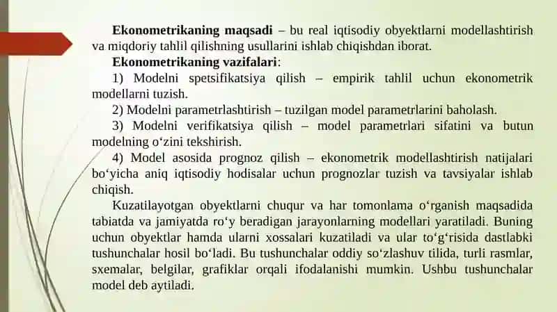 Ekonometrik modellash asoslari 4