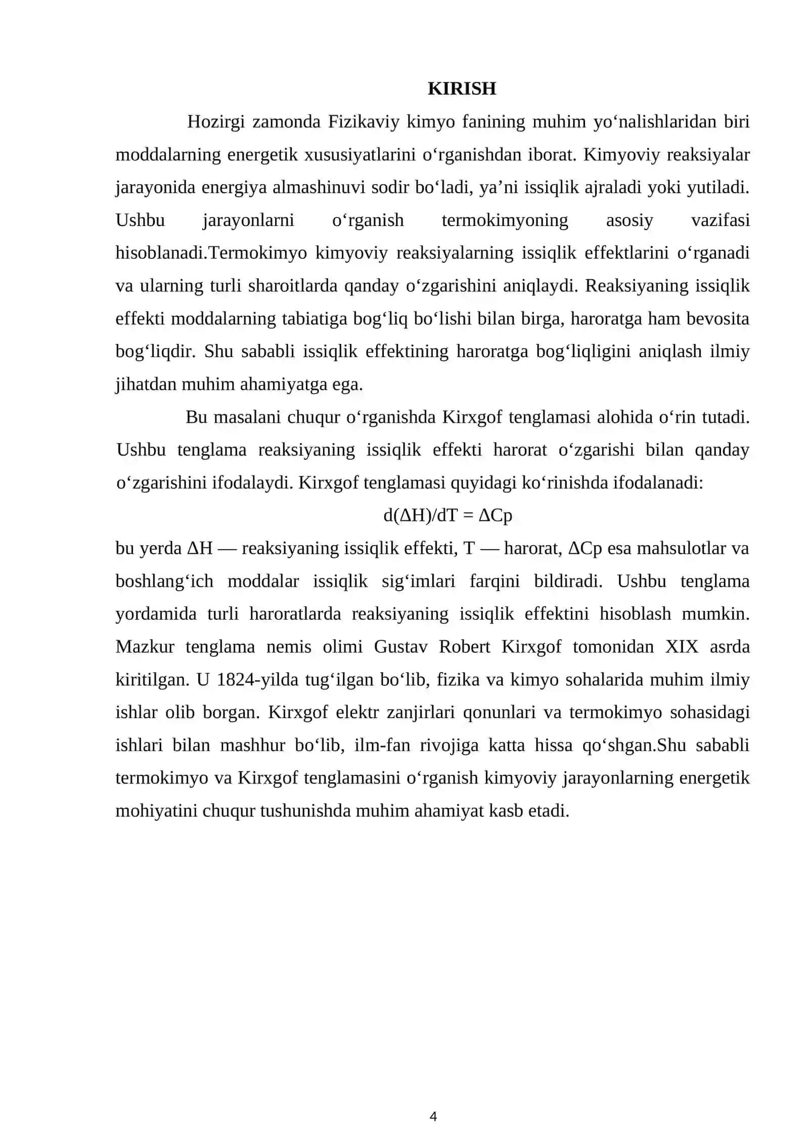 Termokimyo Krixgof tenglamasi 4