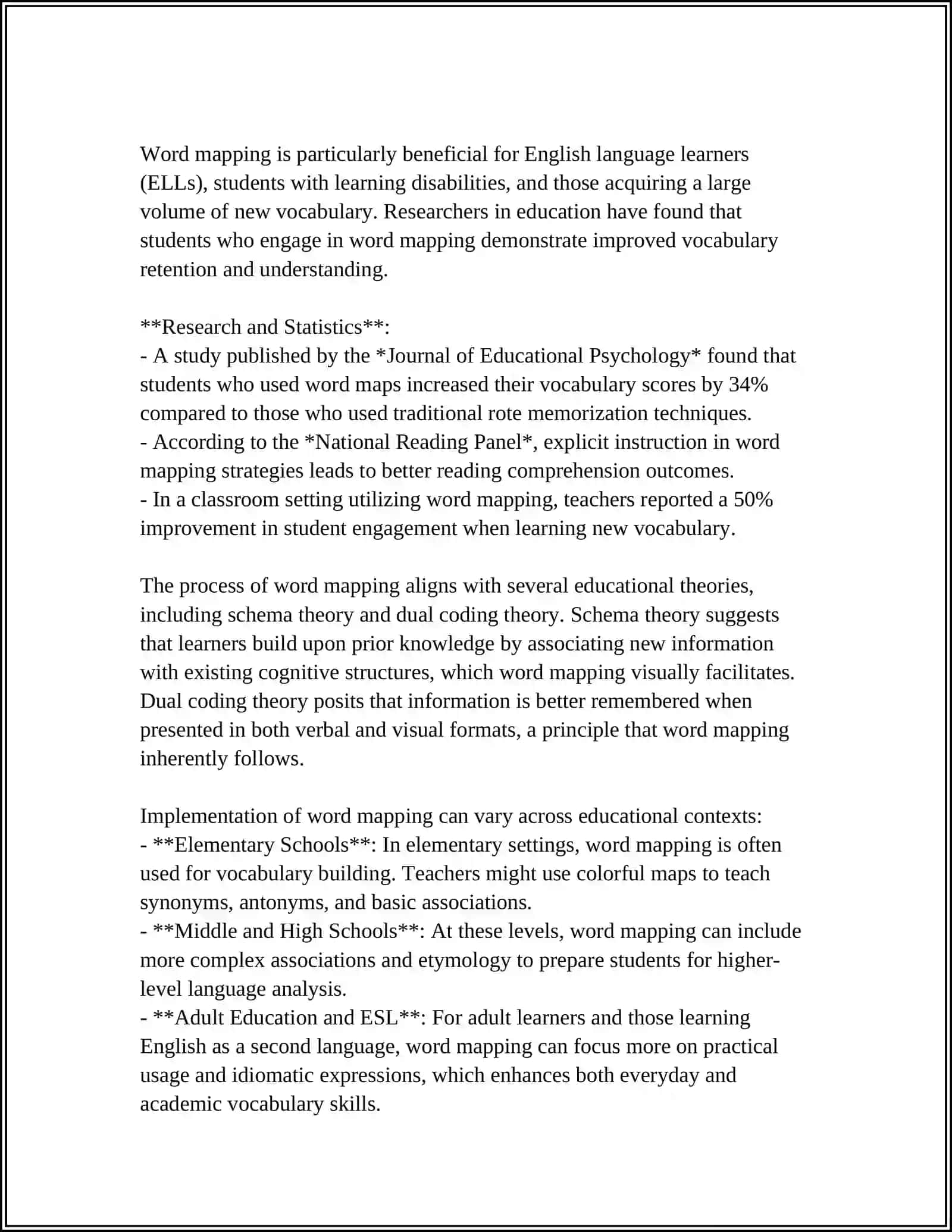 Word Mapping in Language Learning 4