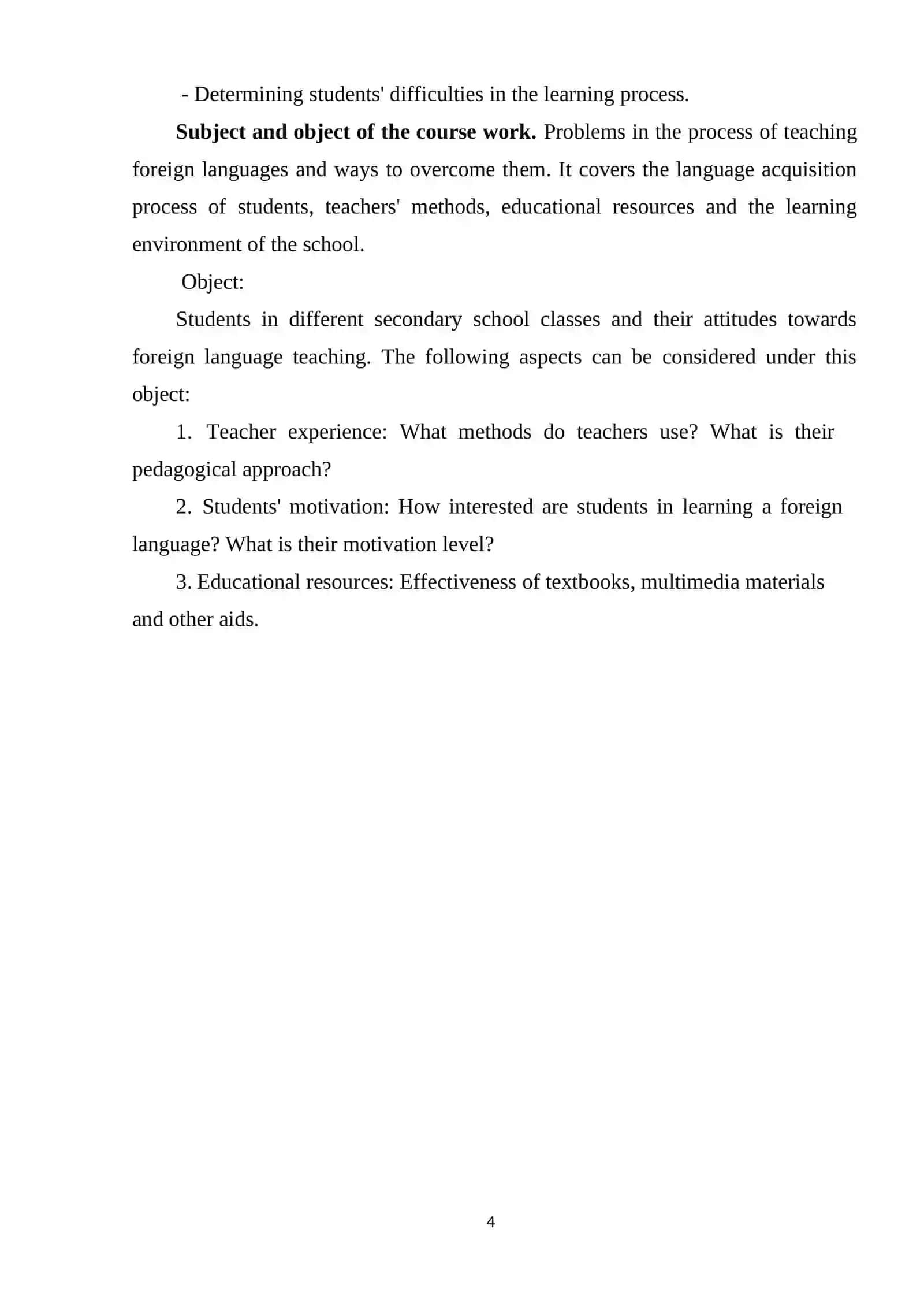 THE CHALLENGES OF TEACHING FOREIGN LANGUAGES IN DIVERSE HIGH SCHOOL CLASSROOMS 4