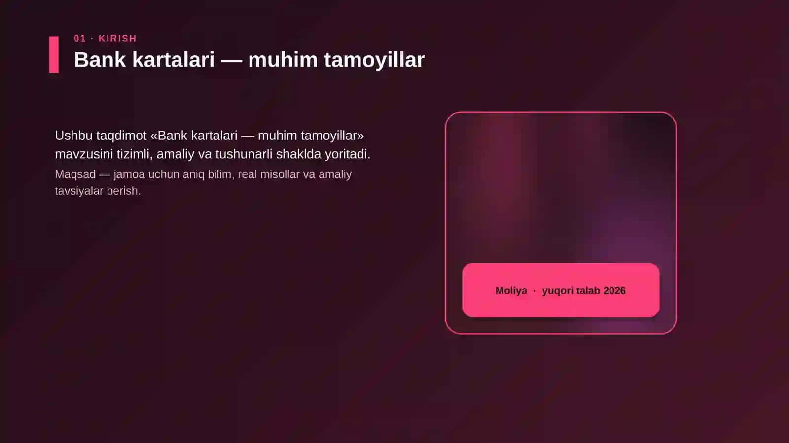 Bank kartalari — muhim tamoyillar 4