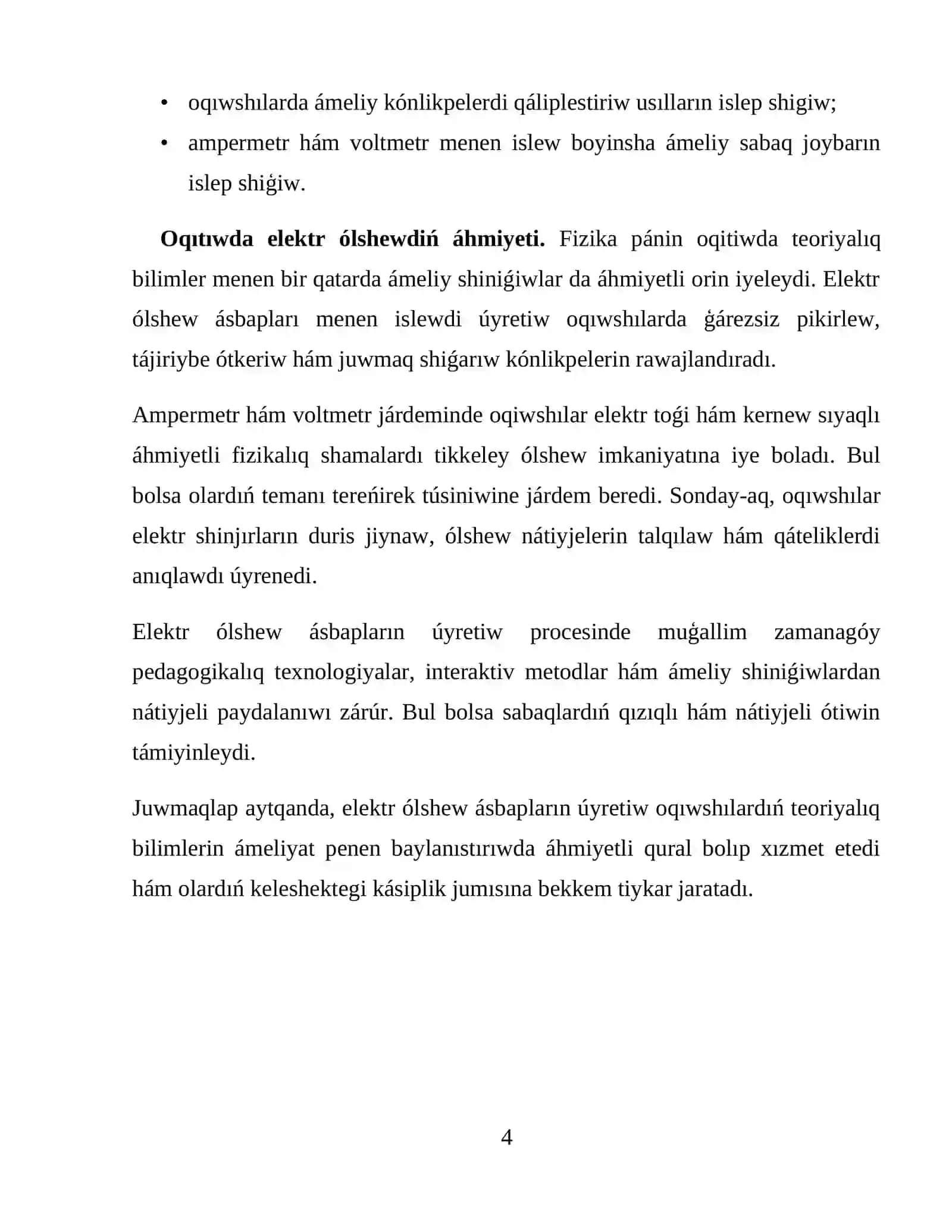 Kurs jumisi ELEKTR OLSHASH ASBOBLARI 4