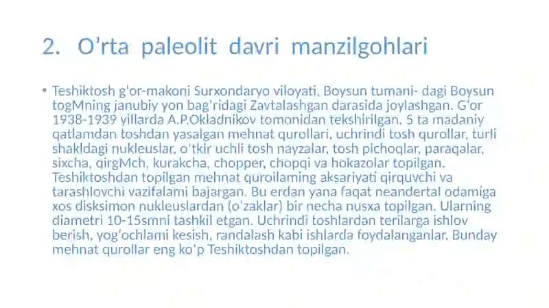 O’rta paleolet davri manzilgohlari 4