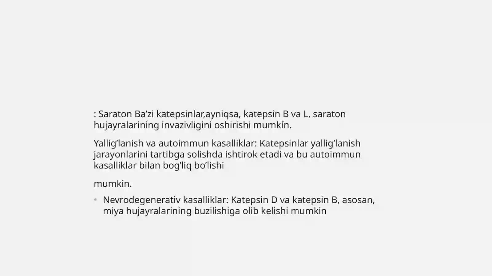 katepsinlar, ularni klinik ahamiyati 4