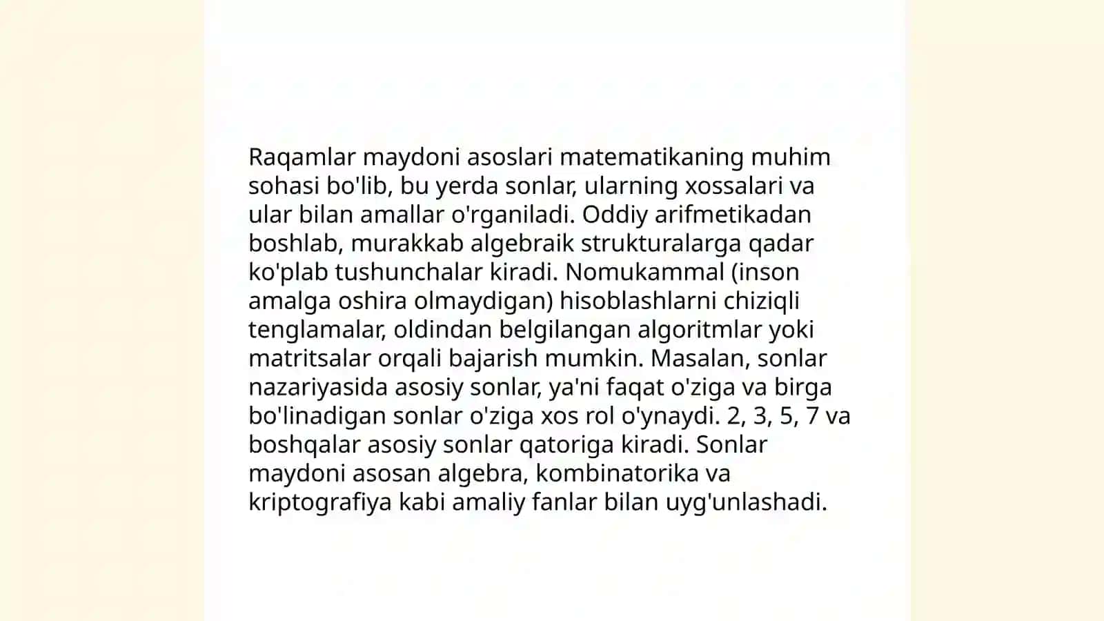 Algebraik sonlar maydoni 4