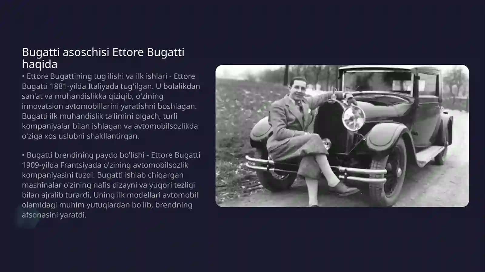 Bugatti kompaniya tarixi va rivojlanishi 4