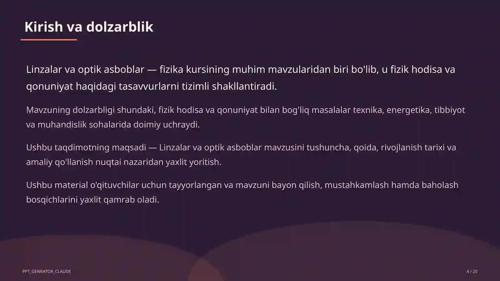 Linzalar va optik asboblar (11-sinf) 4