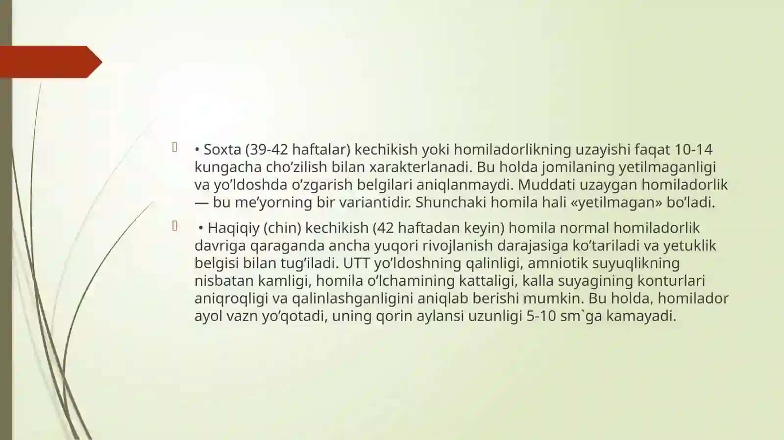 Homiladorlik muddatidan o'tishi 4