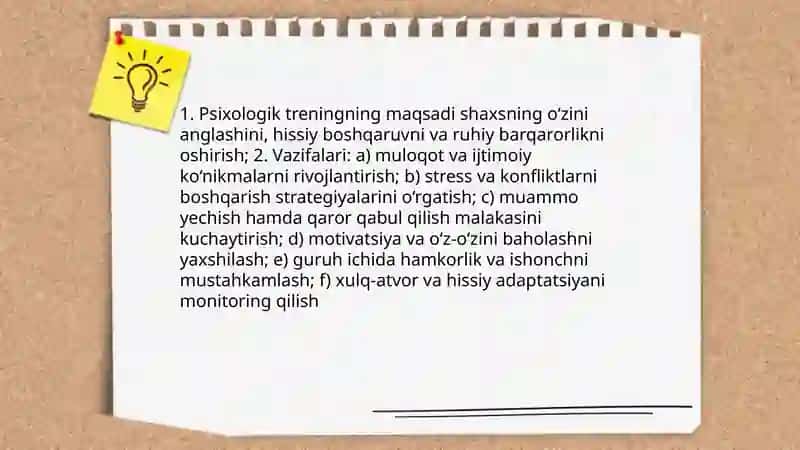 Psixologik trening haqida umumiy tushuncha 4