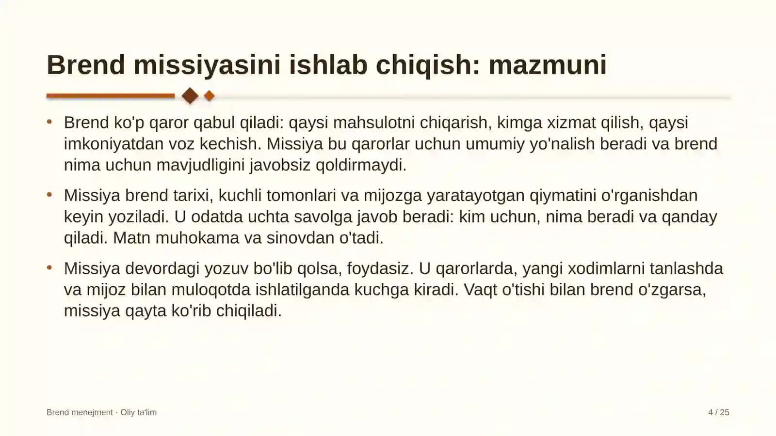 Brend Menejment · Oliy Ta’lim 4