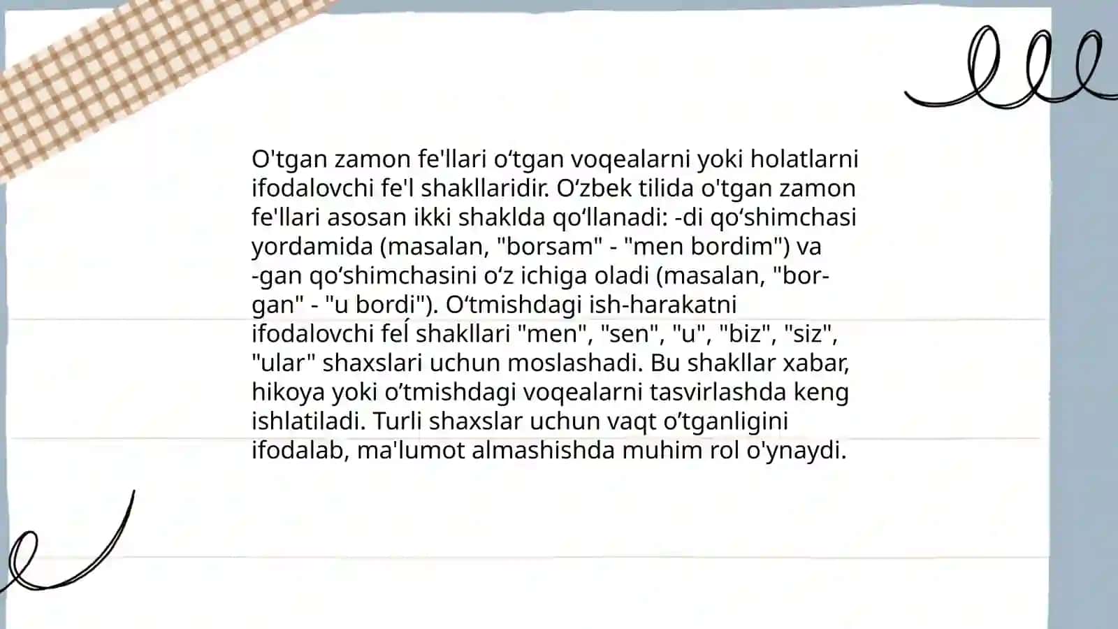 Fe'l zamon turlari 4