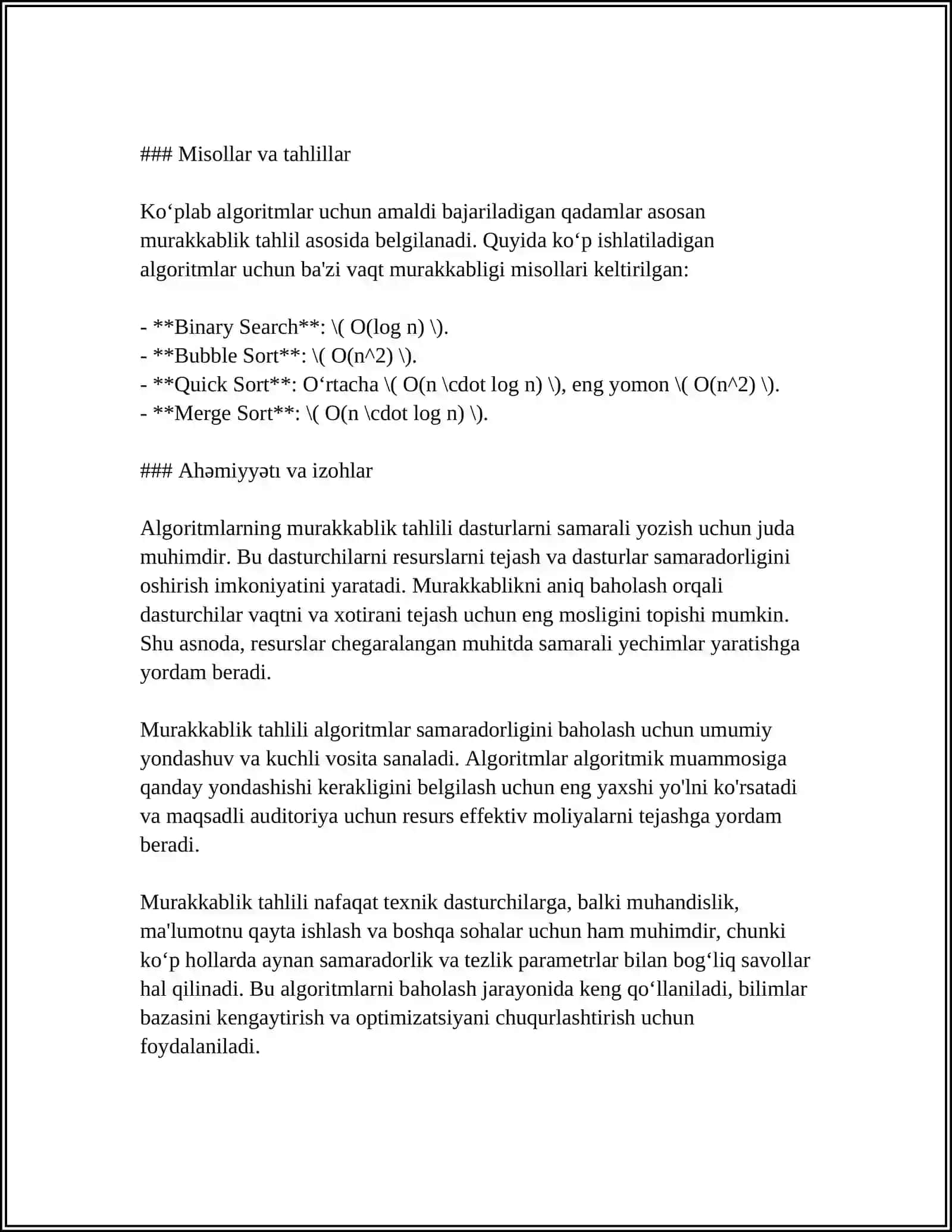 MURAKKAB SARALASH ALGORITIMLARI 4