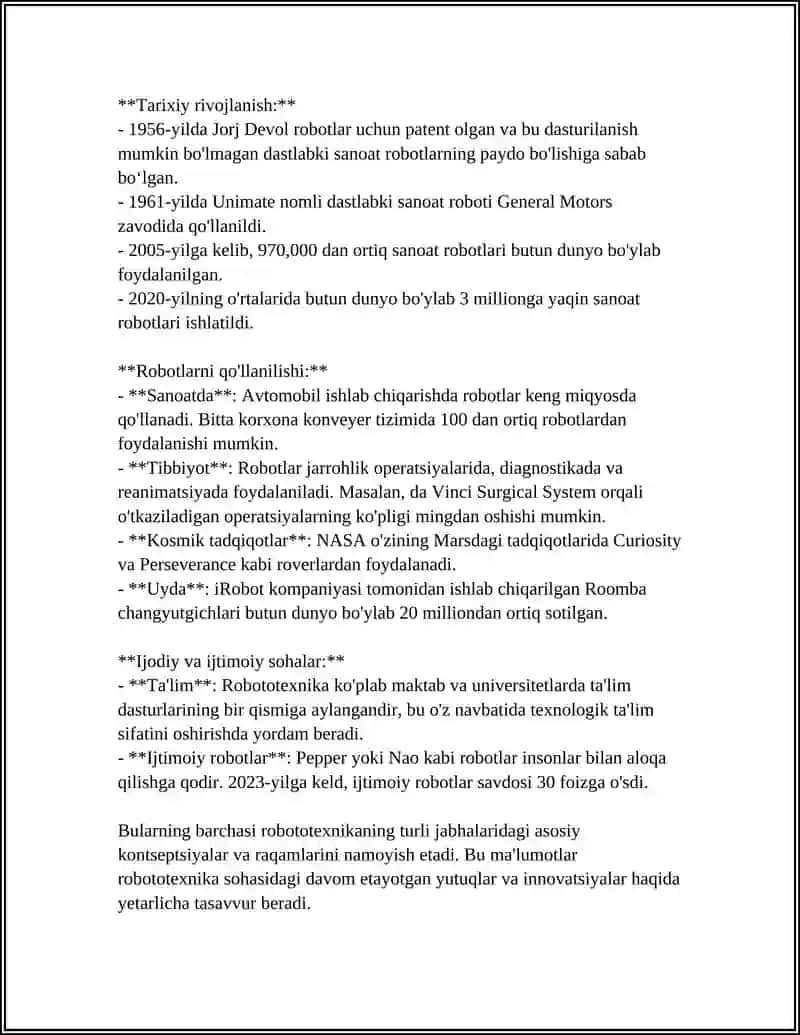 ROBOTOTEXNIKA BOSHLANGʻICH DASTURLAR 4
