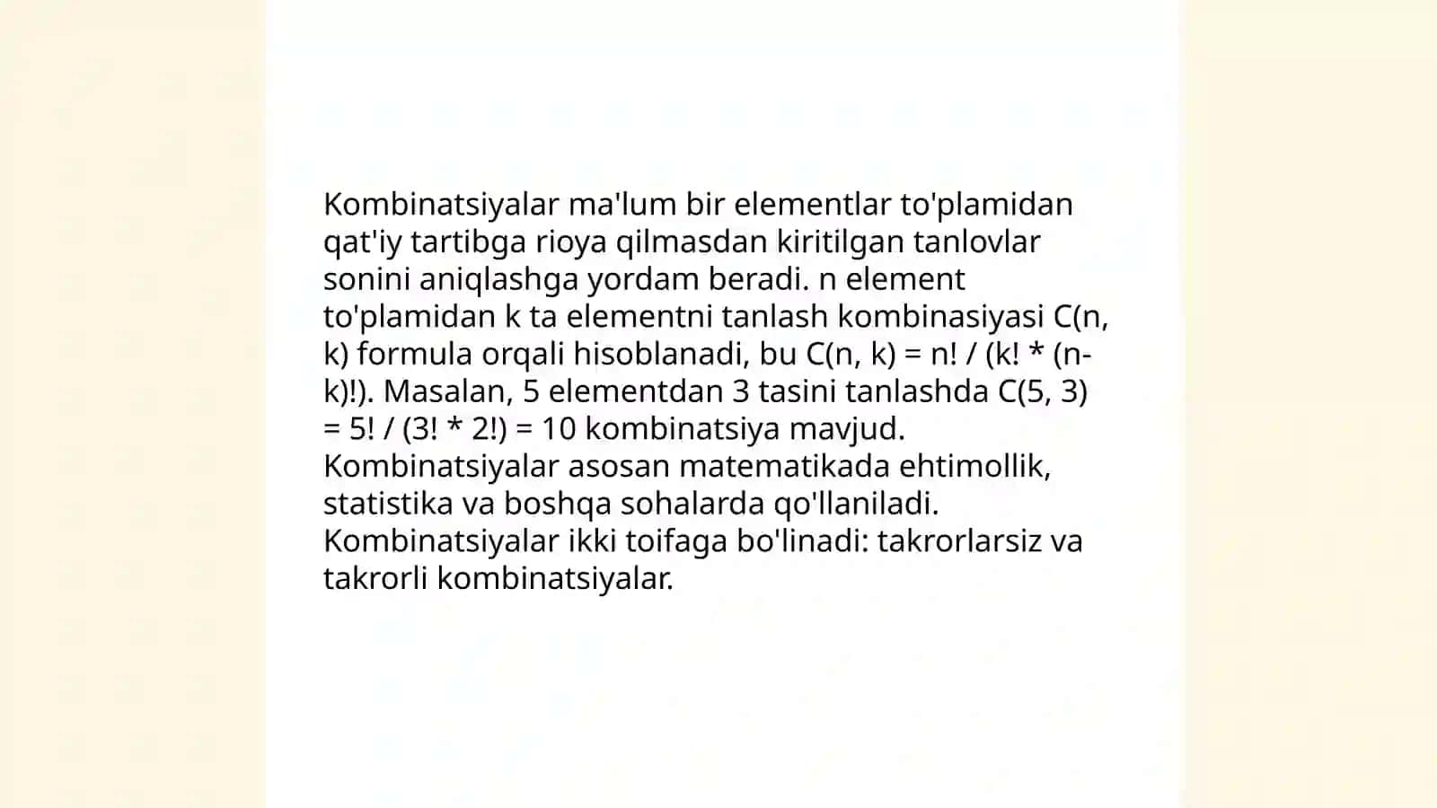Kambinatorika elementlari 4
