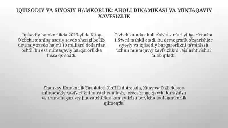 Xitoy va Oʻzbekiston: Tarix, Til va Madaniyat 4