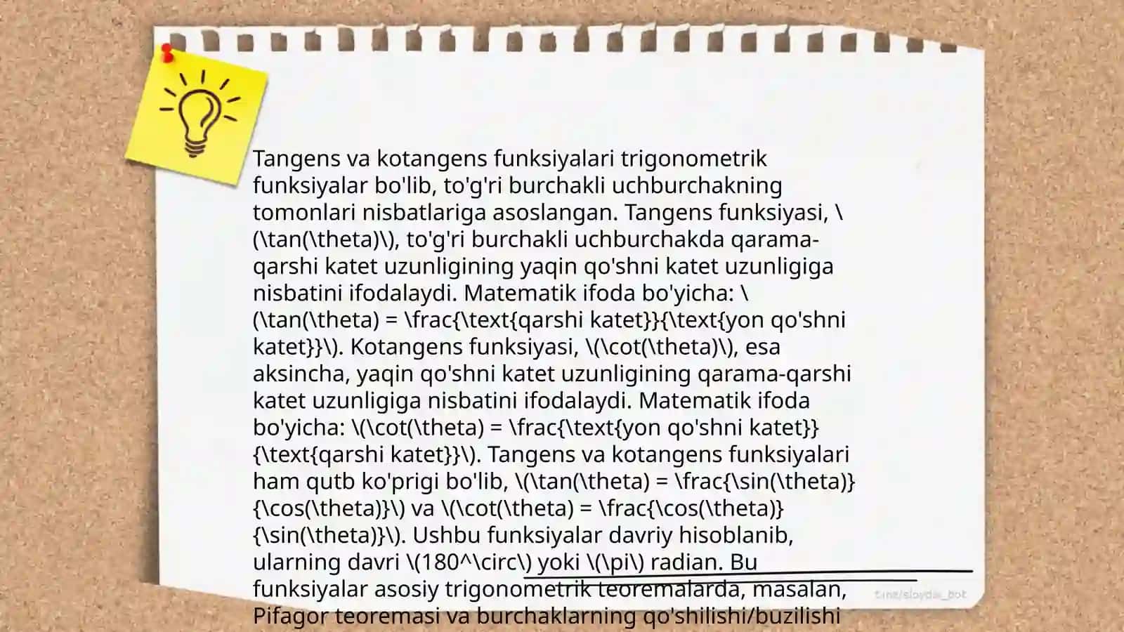 Trigonometrik ayniyatlar 4