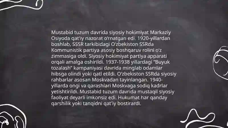Mustabid tuzum davri 4