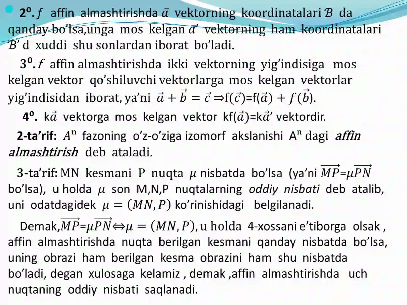 Affin almashtirishlar 4