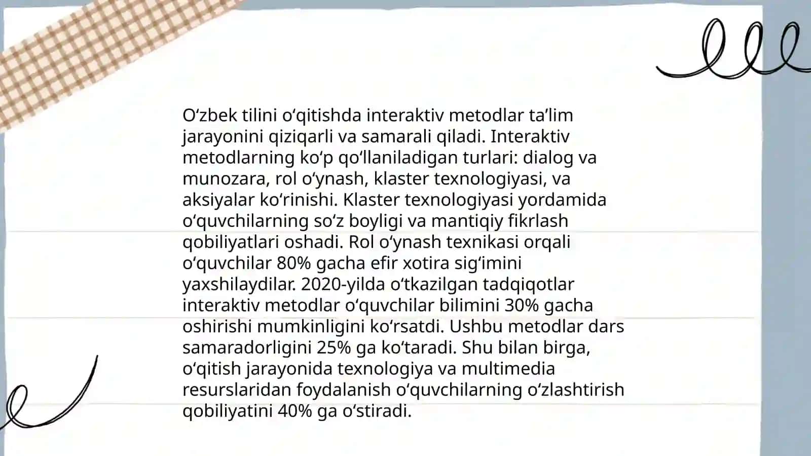 Oʻzbek tilini oʻqitish metodlar 4