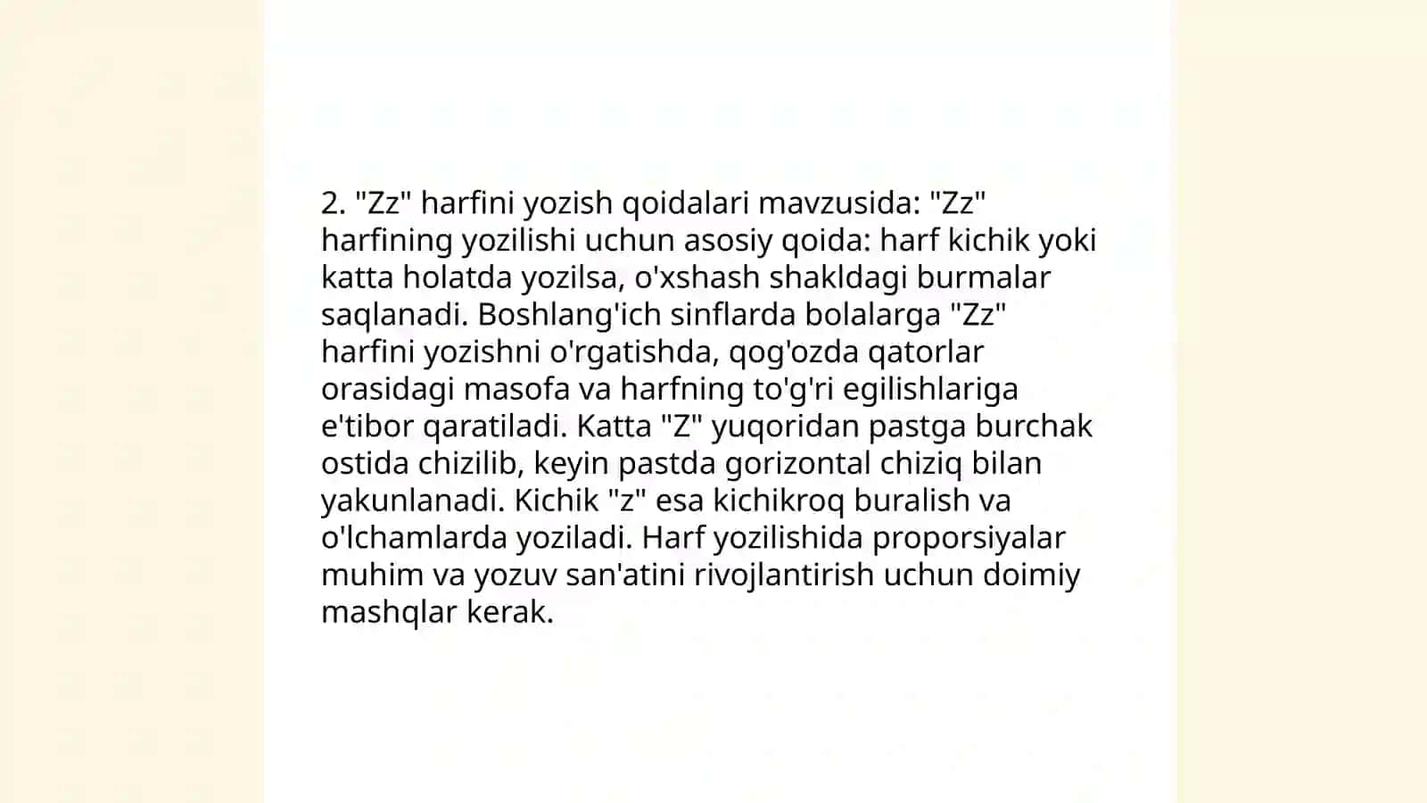Zz harfini o'qitish 4