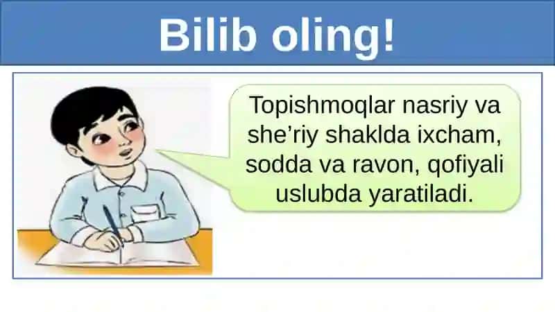 Topishmoqlar 4