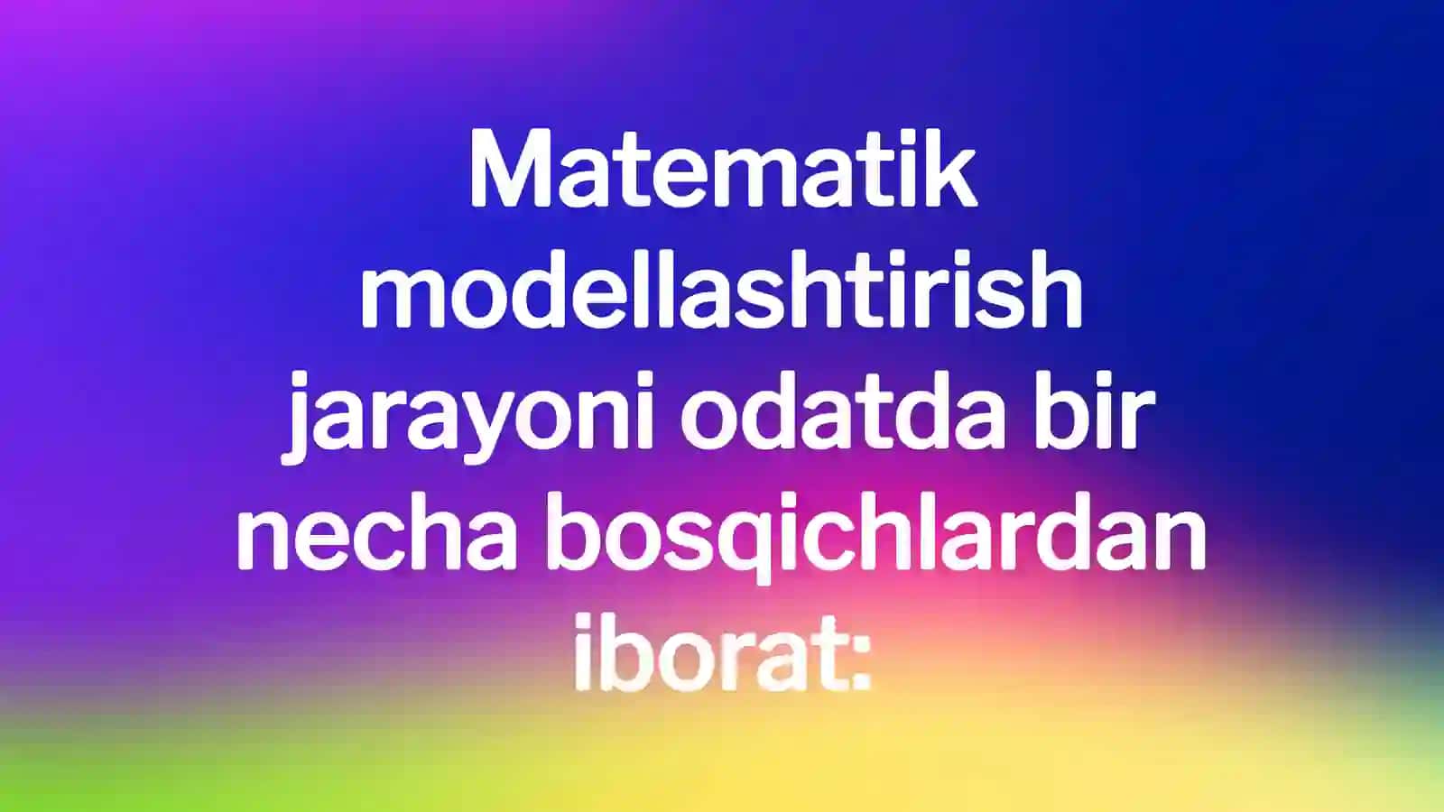 Matematik modellashtirishda Maple 4