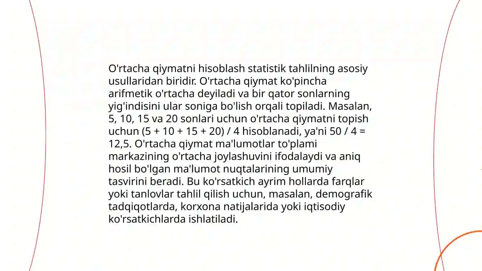 Statistik funksiyalar 4