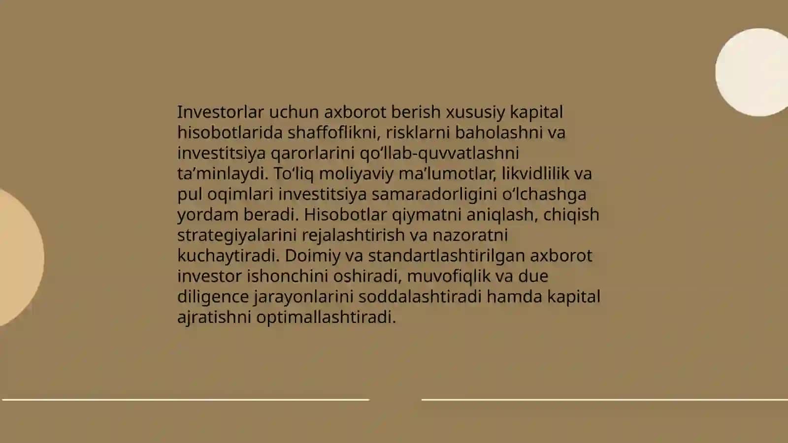 Xususiy kapital to‘g‘risidagi hisobotning maqsadi va ahamiyati 4