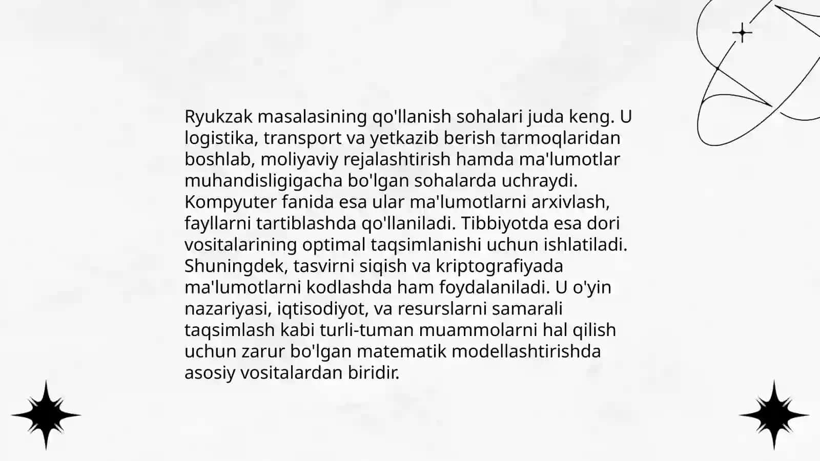 Ryukzak masalasi 4