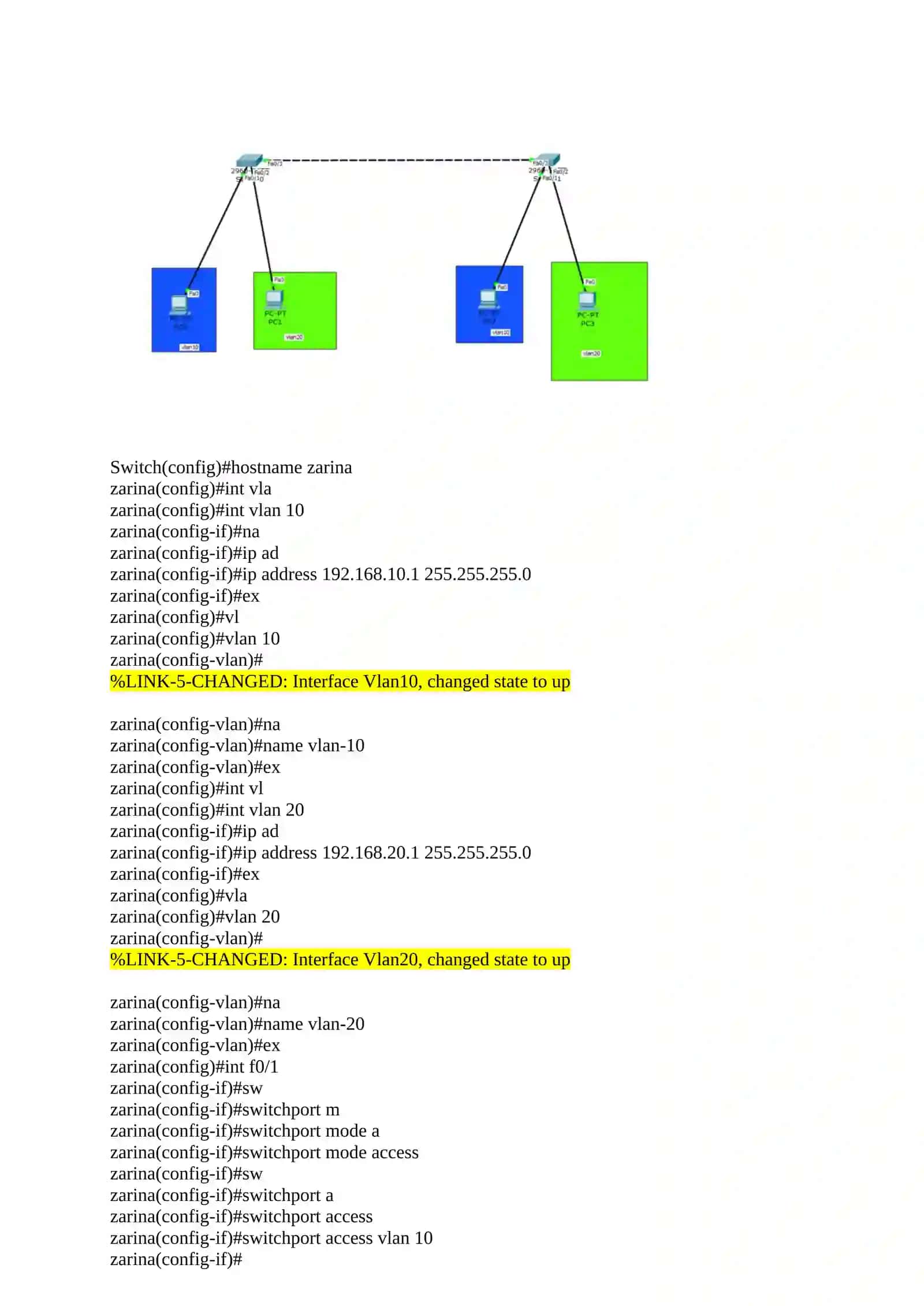 Cisco Packet tracer dasturida VLAN hosil qilish 4