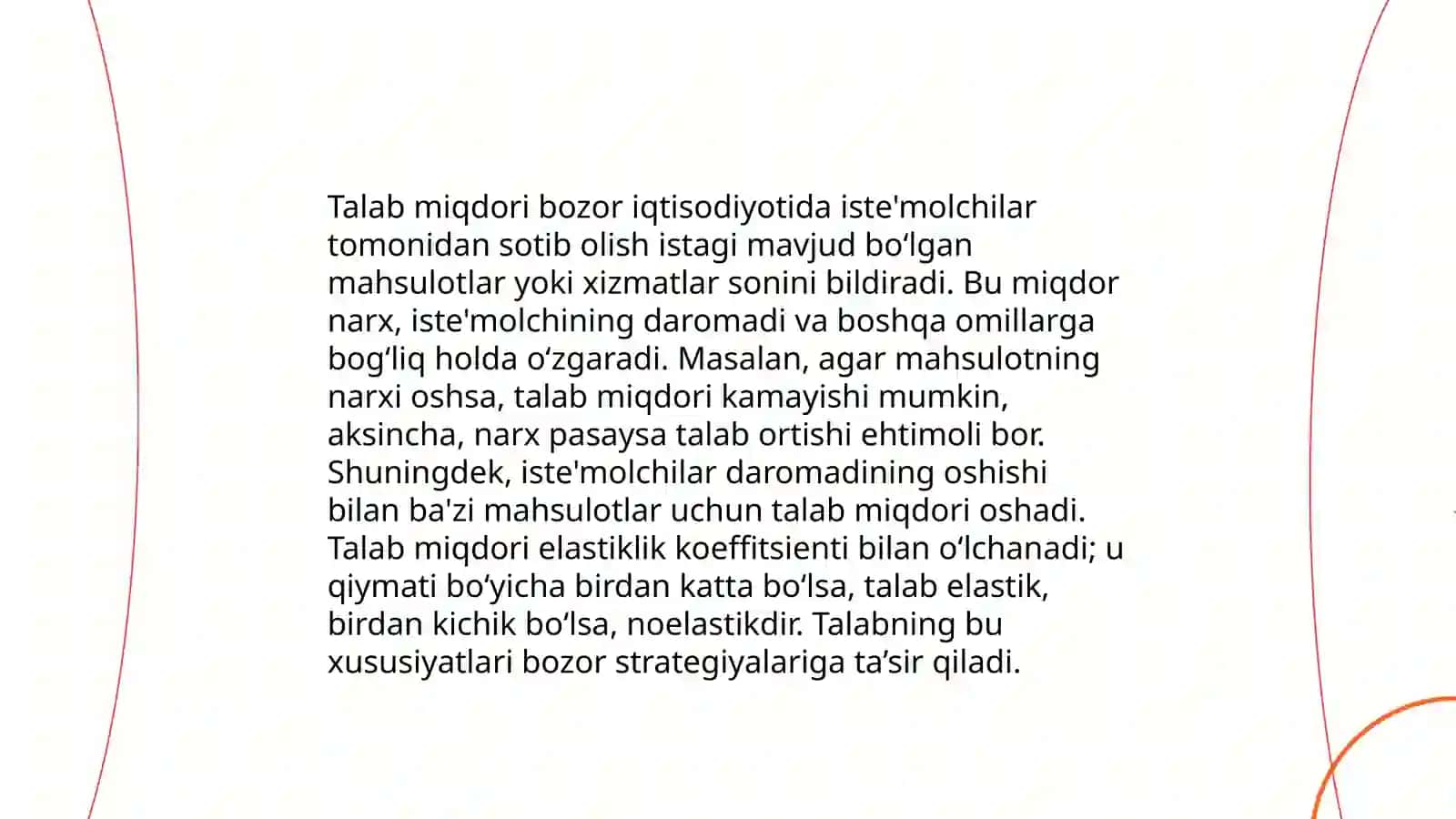 Talab tushunchasi va uning miqdoriga tasir qiluvchi omillar. Talab qonuni 4