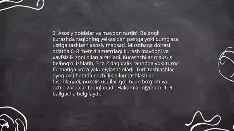 Belbogʻli kurash haqida 4