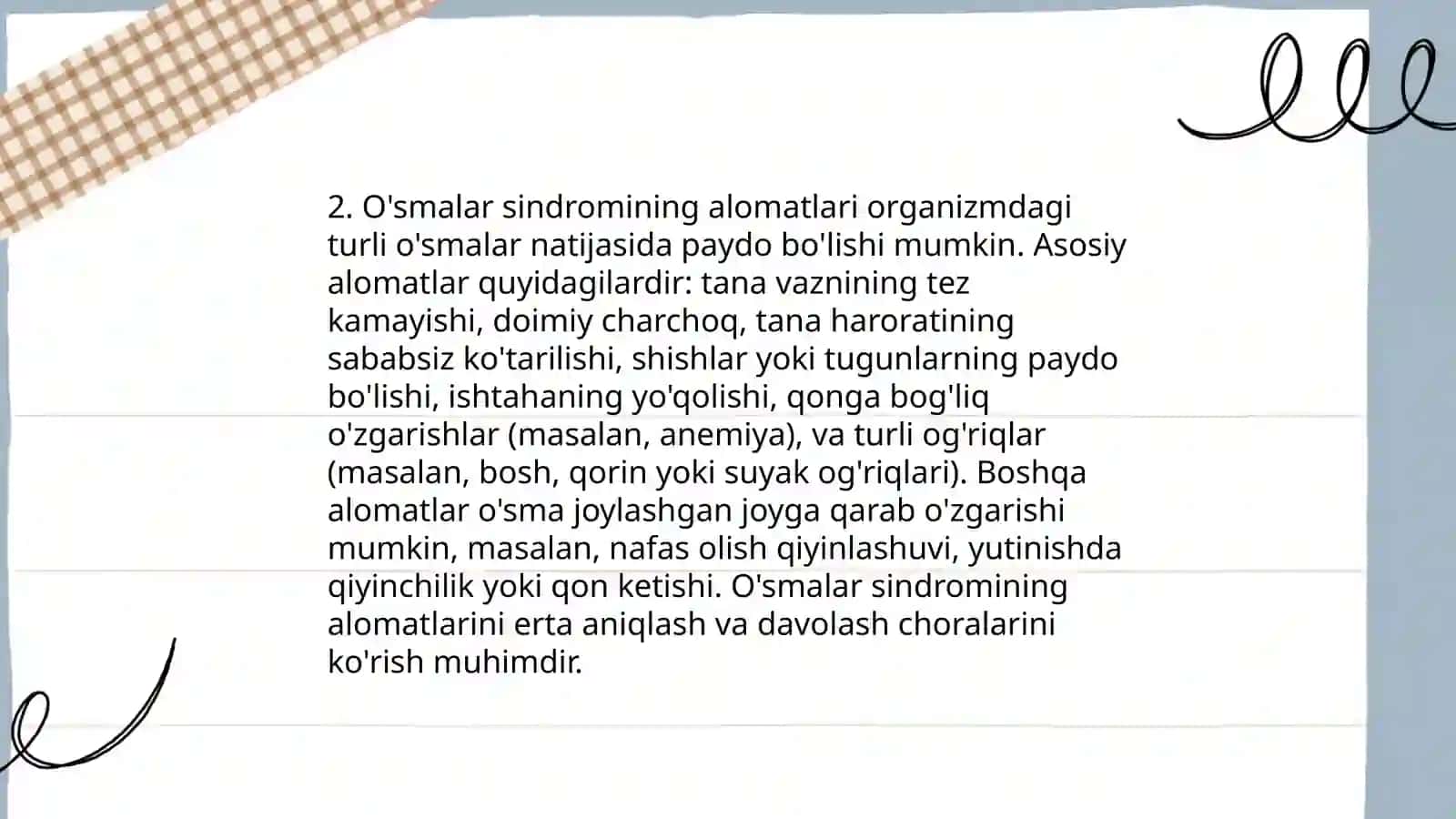 O'smalar sindromi 4