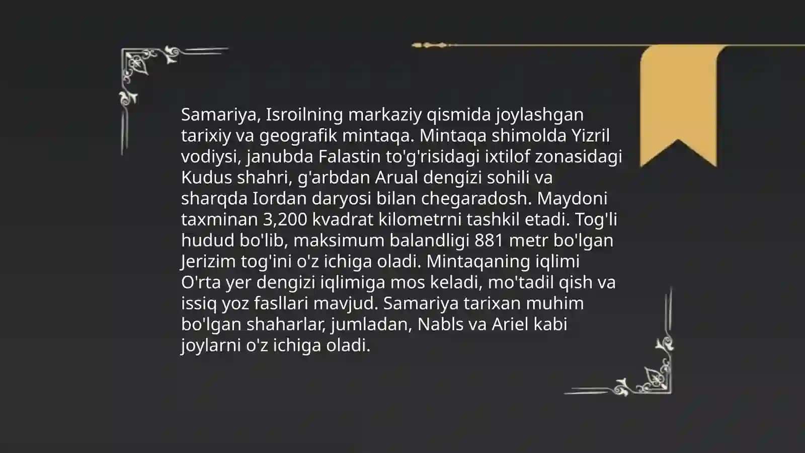 Samariya asari tasnifi 4